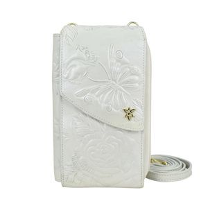 Hand-Painted Genuine Vegetable Tanned Leather Rfid Blocking Crossbody :|